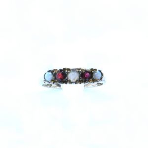 Gold Opal and Ruby Ring front view J003