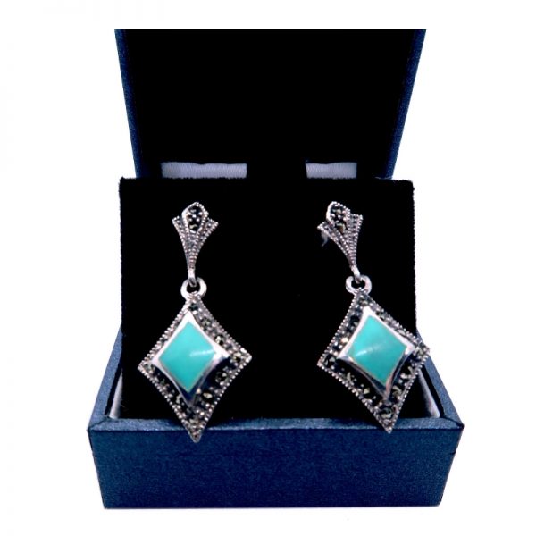 925 Silver and Marcasite earrings main front view