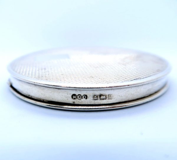 Antique Silver Compact side view with hallmarks