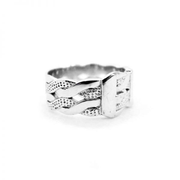 Vintage Silver Buckle Ring side view