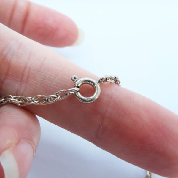 silver hallmark on cherry pendant necklace clasp