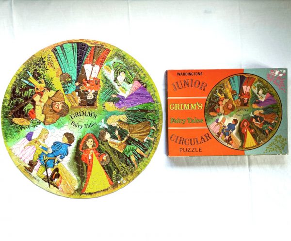 Vintage Jigsaw – Grimms Fairy Tales completed next to box