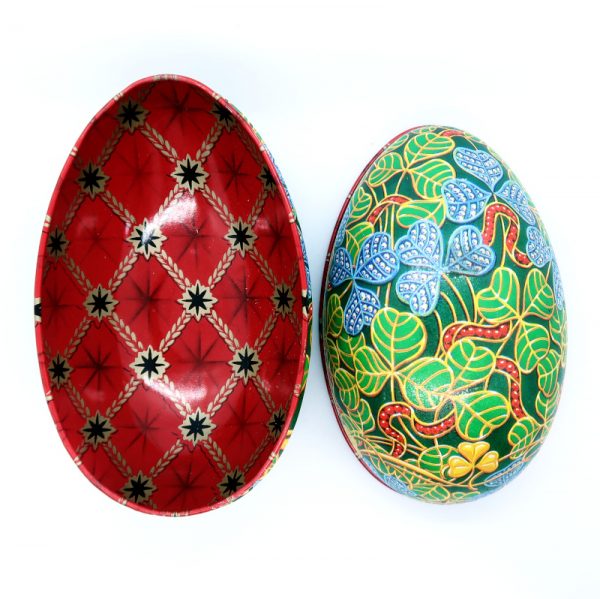 Vintage Metal Egg inside and front of egg