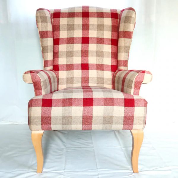 Wing back chair - vintage style front view of chair