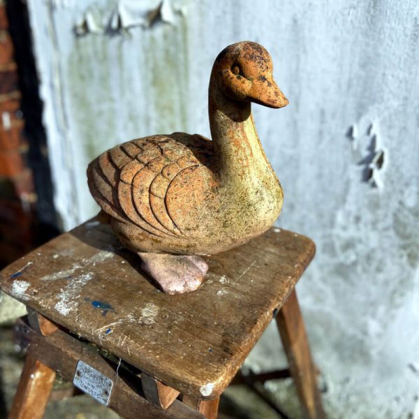 Vintage Terracotta duck close up angled view